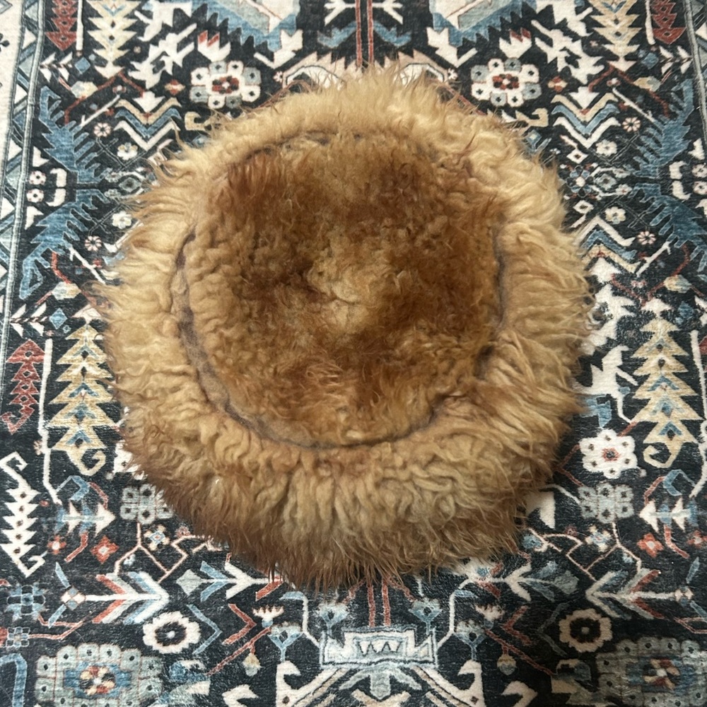 Vintage Tuscan Leather Fur hat Made in Italy